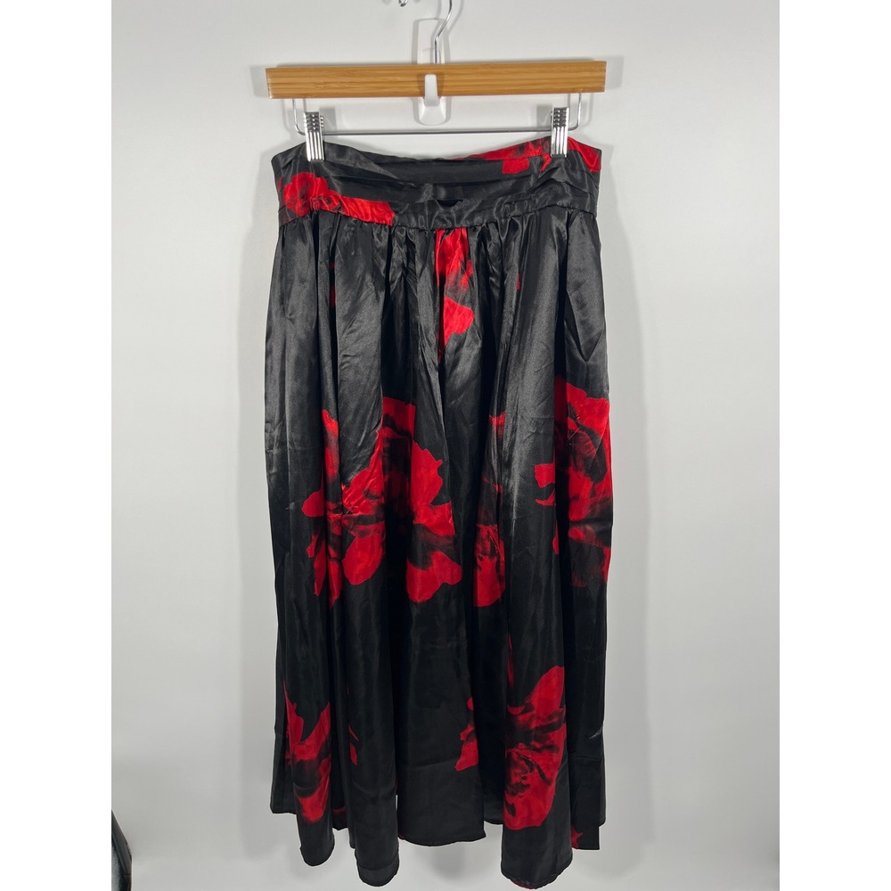 NWT Womens Maxi Skirt 14/16 Black Rose Floral Whimsigoth Dark Fairy Grunge